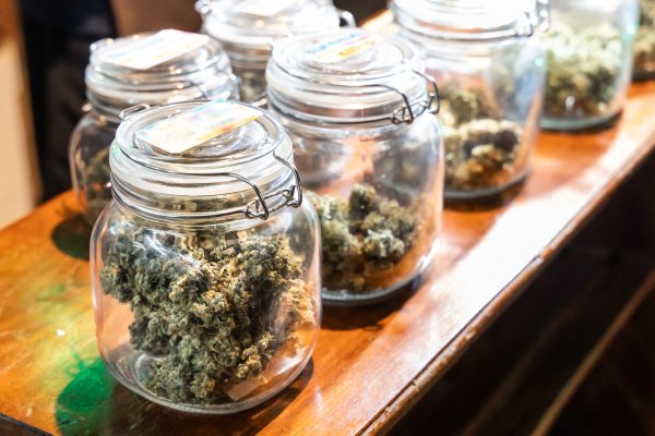 label jars of cannabis